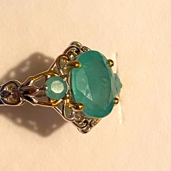 Grandidierite in Vermeil YG and Platinum over St-Silver Size 9- 2.15 ctw - Picture 2 of 6